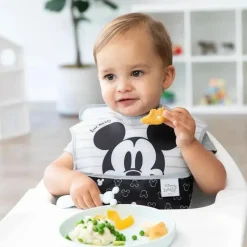 Bumkins Mickey & Minnie|Plates & Bowls*- Disney Baby and Toddler Silicone Plate and Spoon Set, 6 Months Up, Mickey Mouse