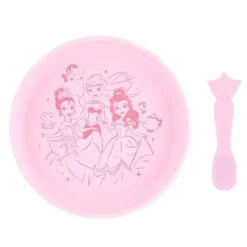 Bumkins Disney Princess|Plates & Bowls*- Disney Baby and Toddler Silicone Plate and Spoon Set, 6 Months Up, Princess