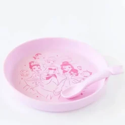 Bumkins Disney Princess|Plates & Bowls*- Disney Baby and Toddler Silicone Plate and Spoon Set, 6 Months Up, Princess
