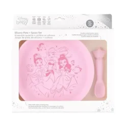 Bumkins Disney Princess|Plates & Bowls*- Disney Baby and Toddler Silicone Plate and Spoon Set, 6 Months Up, Princess
