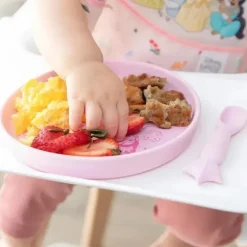 Bumkins Disney Princess|Plates & Bowls*- Disney Baby and Toddler Silicone Plate and Spoon Set, 6 Months Up, Princess
