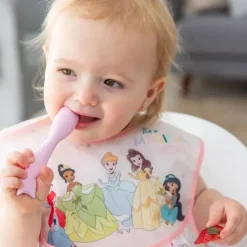 Bumkins Disney Princess|Plates & Bowls*- Disney Baby and Toddler Silicone Plate and Spoon Set, 6 Months Up, Princess