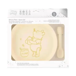 Bumkins Plates & Bowls|Dishes, Utensils & Food Containers*- Disney Baby and Toddler Silicone Plate and Spoon Set, 6 Months Up, Winnie The Pooh