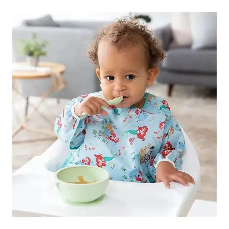 Bumkins Disney Princess|Bibs*- Disney Baby Sleeved Bib, Little Mermaid