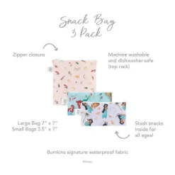 Bumkins Disney Princess|Lunch Boxes & Bags*- Disney Princess 3Pk Snack Bag