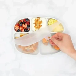 Bumkins Suction Plates & Bowls|Dishes, Utensils & Food Containers*- Grip Dish And Stretch Lid, Marble