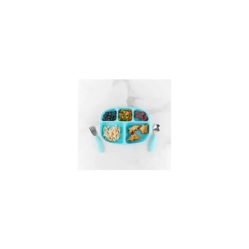 Bumkins Suction Plates & Bowls|Dishes, Utensils & Food Containers*- Grip Dish And Stretch Lid, Blue