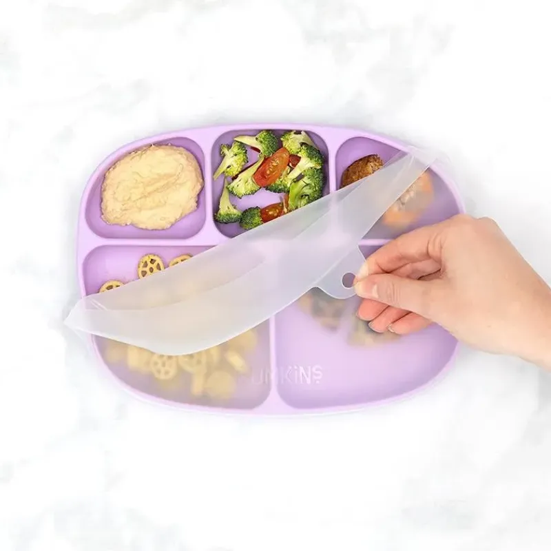 Bumkins Suction Plates & Bowls|Dishes, Utensils & Food Containers*- Grip Dish And Stretch Lid, Lavender