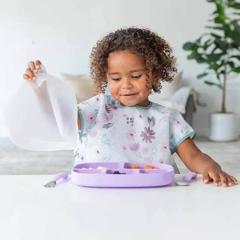 Bumkins Suction Plates & Bowls|Dishes, Utensils & Food Containers*- Grip Dish And Stretch Lid, Lavender