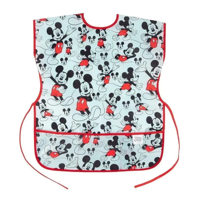 Bumkins Mickey & Minnie|Bibs*- Mickey Mouse Classic Short Sleeved Smock