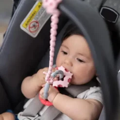 Bumkins Rattles & Teethers|Toys For 0-12 Months*- Pink Silicone Accessory Tethers