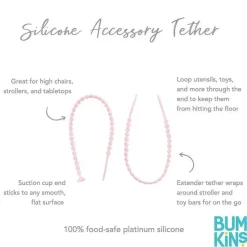 Bumkins Rattles & Teethers|Toys For 0-12 Months*- Pink Silicone Accessory Tethers