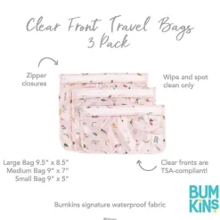 Bumkins Disney Princess|Handbags & Accessories*- 3Pk Disney Clear Travel Bag, Princess Magic