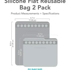 Bumkins Lunch Boxes & Bags|Lunch Box*- 2Pk Silicone Flat Reusable Bag, Lavender