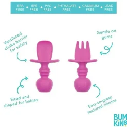 Bumkins Utensils & Accessories|Dishes, Utensils & Food Containers*- Silicone Chewtensils, Gray