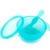 Bumkins Food Jars & Snack Cups|Dishes, Utensils & Food Containers*- Silicone Feeding Set with Suction for Baby and Toddler, Blue Jelly