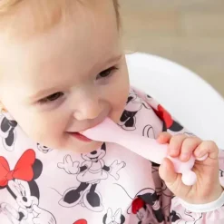 Bumkins Mickey & Minnie|Food Jars & Snack Cups*- Silicone Feeding Set with Suction for Baby and Toddler, Minnie Mouse Light Pink