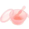 Bumkins Food Jars & Snack Cups|Dishes, Utensils & Food Containers*- Silicone Feeding Set with Suction for Baby and Toddler, Pink Jelly