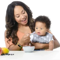 Bumkins Suction Plates & Bowls|Dishes, Utensils & Food Containers*- Silicone First Feeding Set with Lid & Spoon, Gray