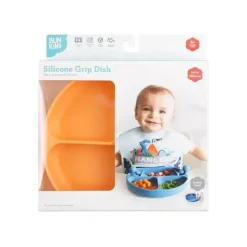 Bumkins Suction Plates & Bowls|Dishes, Utensils & Food Containers*- Silicone Grip Dish - Baby plate - Tangerine