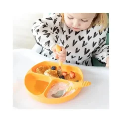 Bumkins Suction Plates & Bowls|Dishes, Utensils & Food Containers*- Silicone Grip Dish - Baby plate - Tangerine