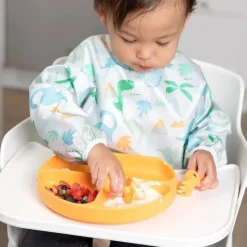 Bumkins Suction Plates & Bowls|Dishes, Utensils & Food Containers*- Silicone Grip Dish - Baby plate - Tangerine