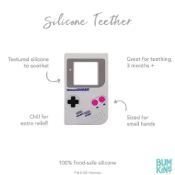 Bumkins Toys For 0-12 Months|Gift For Baby*- Silicone Teether, Nintendo Game Boy