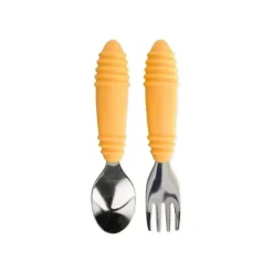 Bumkins Utensils & Accessories|Dishes, Utensils & Food Containers*- Spoon + Fork baby utensils - Tangerine
