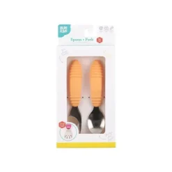 Bumkins Utensils & Accessories|Dishes, Utensils & Food Containers*- Spoon + Fork baby utensils - Tangerine