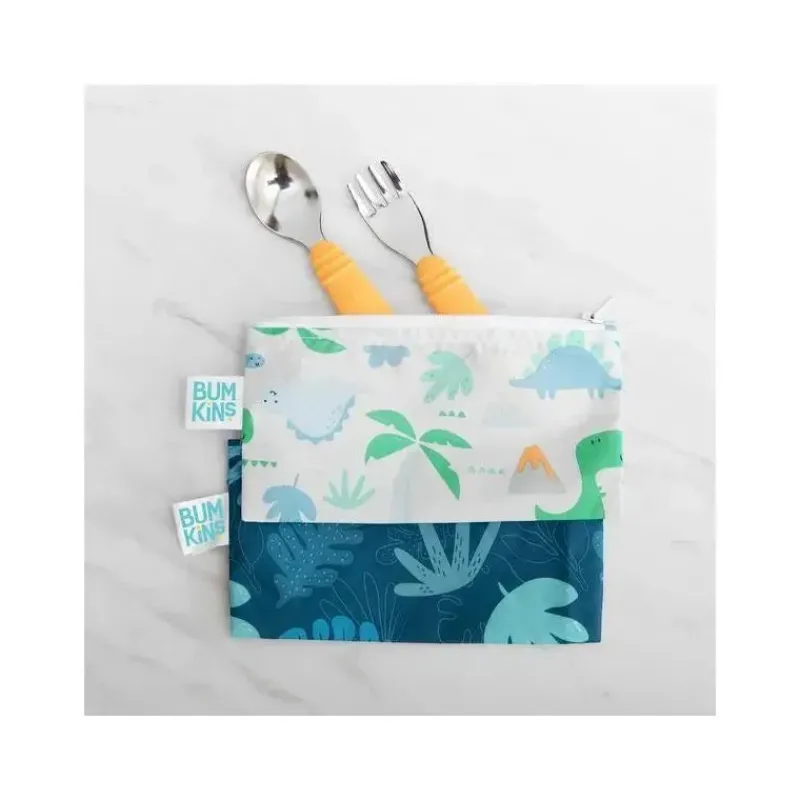 Bumkins Utensils & Accessories|Dishes, Utensils & Food Containers*- Spoon + Fork baby utensils - Tangerine