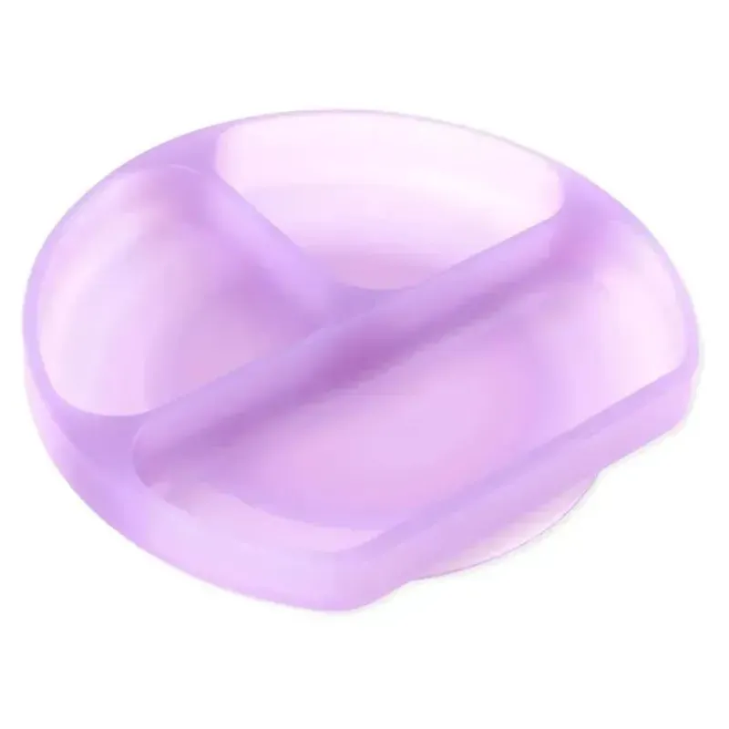 Bumkins Suction Plates & Bowls|Dishes, Utensils & Food Containers*- Toddler and Baby Suction Plate, Silicone Divided Grip Dish, Purple Jelly