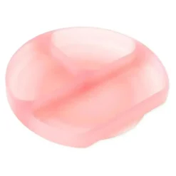 Bumkins Suction Plates & Bowls|Dishes, Utensils & Food Containers*- Toddler and Baby Suction Plate, Silicone Divided Grip Dish, Pink Jelly