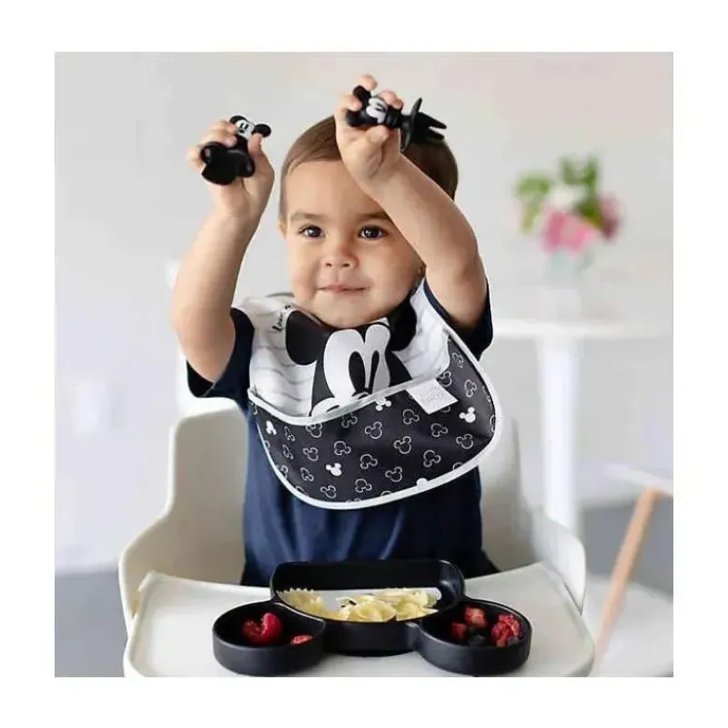 Bumkins Mickey & Minnie|Utensils & Accessories*Disney Mickey Mouse Silicone Toddler Chewtensils in Black