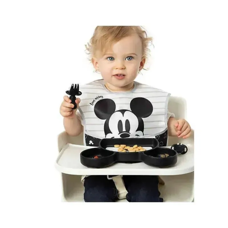 Bumkins Mickey & Minnie|Utensils & Accessories*Disney Mickey Mouse Silicone Toddler Chewtensils in Black