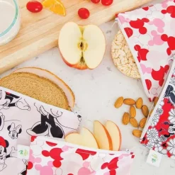 Bumkins Mickey & Minnie|Food Storage*Disney Reusable Snack Bag, Large - Classic Minnie Mouse