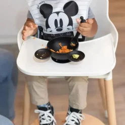 Bumkins Mickey & Minnie|Suction Plates & Bowls*- Disney Silicone First Feeding Set - Black