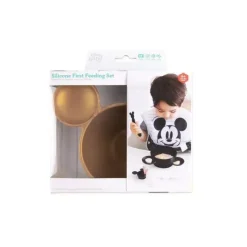 Bumkins Mickey & Minnie|Suction Plates & Bowls*- Disney Silicone First Feeding Set - Gold