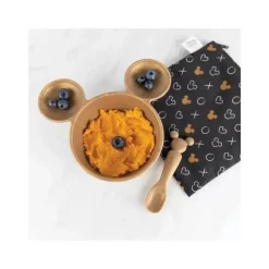 Bumkins Mickey & Minnie|Suction Plates & Bowls*- Disney Silicone First Feeding Set - Gold