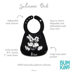 Bumkins Mickey & Minnie|Bibs*Silicone Bib: Mickey Mouse & Minie Mouse