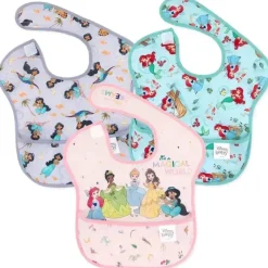 Bumkins Disney Princess|Bibs*Superbib 3 Pack: Magical World , Ariel And Jasmine
