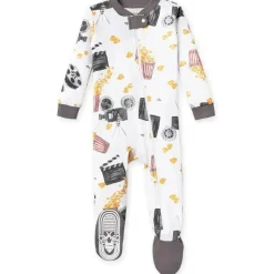 Burt's Bees Baby Baby Sleepwear*Burts Bees - Baby Boy Movie Night Sleeper, Cloud