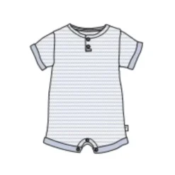 Burt's Bees Baby Baby One-Pieces*Burts Bees - Baby Boy Rib Stripe Romper Ocean