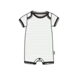 Burt's Bees Baby Baby One-Pieces*Burts Bees - Baby Girl Rib Stripe Romper Mint Tea