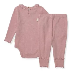 Burt's Bees Baby Baby Onesies & Bodysuits*Burts Bees - Baby Girl Thermal Bodysuit & Pant Set, Persian Rose