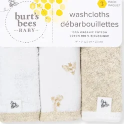 Burt's Bees Baby Baby Washcloths*Burt's Bees - Baby Infant Washcloths, 100% Organic Cotton, 3Pck, Oatmel