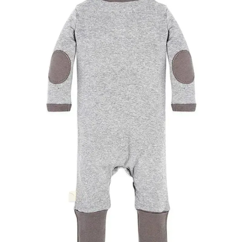 Burt's Bees Baby Baby One-Pieces|Preemie Clothing*Burts Bees - Baby Neutral Henley Coverall, Heather Grey, Preemie