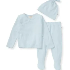 Burt's Bees Baby Take Me Home Outfits*Burts Bees - Baby Raised Terry Bee Take Me Home Set, Ocean