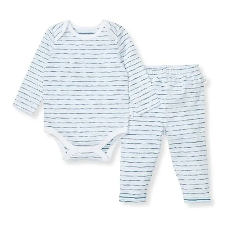 Burt's Bees Baby Baby Onesies & Bodysuits*Burts Bees - Baby Slub Stripe Bodysuit Set Underwater