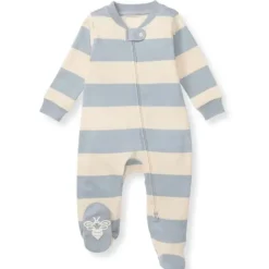Burt's Bees Baby Baby Sleepwear*Burts Bees - Baby Unisex Rugby Stripe Sleep & Play, Quarry