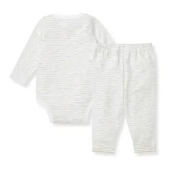 Burt's Bees Baby Baby Onesies & Bodysuits*Burts Bees - Baby Unisex Slub Stripe Bodysuit Set, Mossy Green